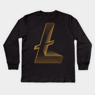 Litecoin crypto gold modern typography art gift Kids Long Sleeve T-Shirt